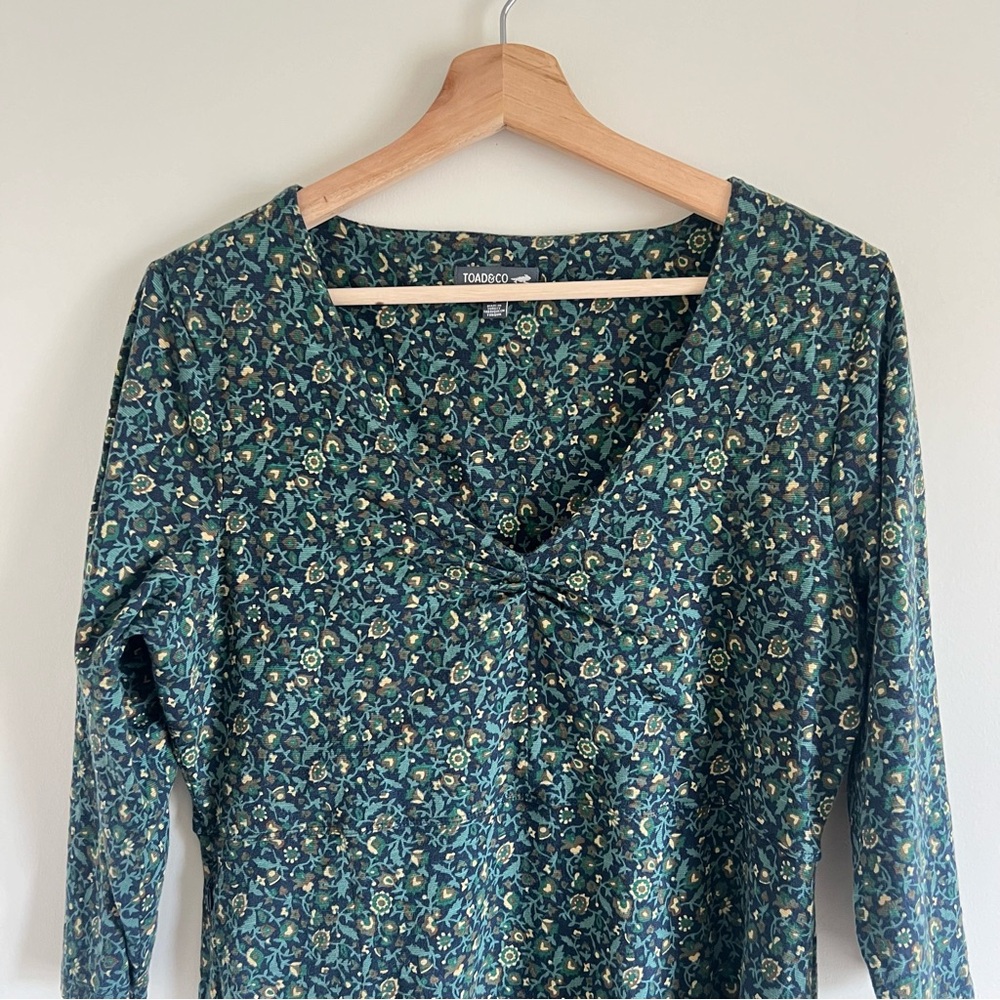 Toad&Co Floral Green Dress - Picture 2 of 12